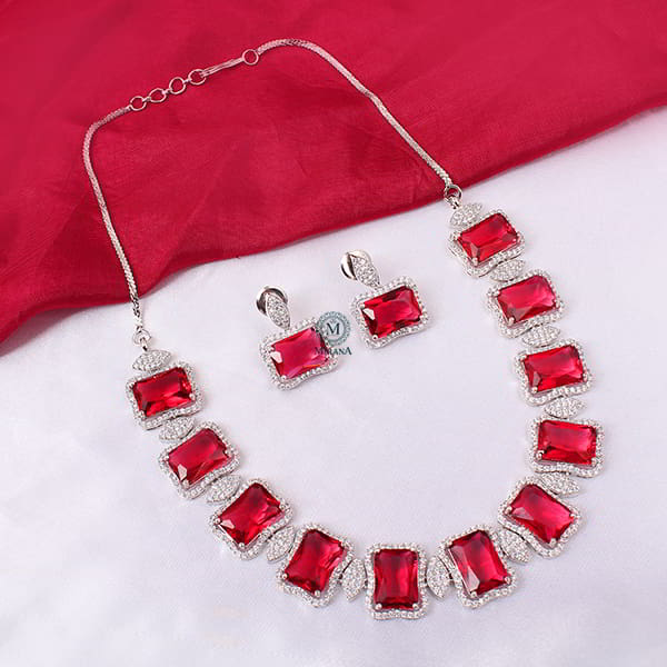 Gigi Red Designer Necklace Set