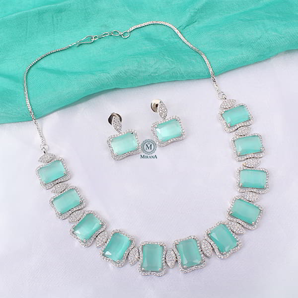 Gigi Pastel Green Designer Necklace Set