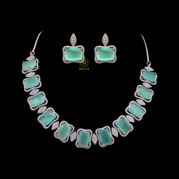 Gigi Pastel Green Designer Necklace Set