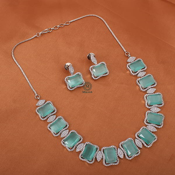 Gigi Pastel Green Designer Necklace Set