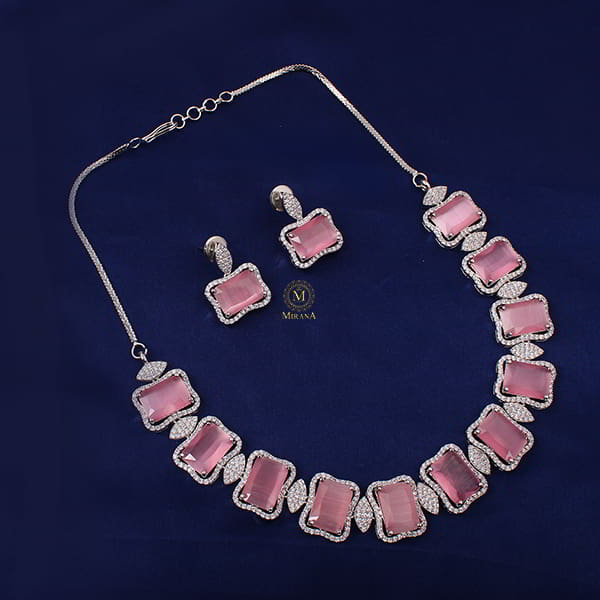 Gigi Pastel Pink Designer Necklace Set