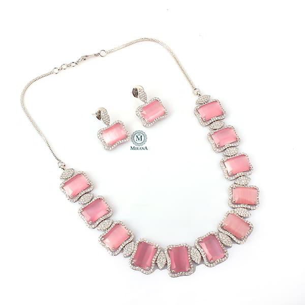 Gigi Pastel Pink Designer Necklace Set