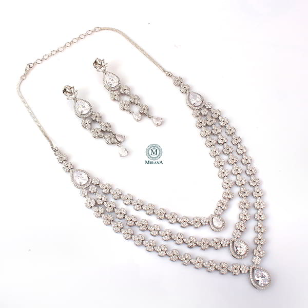 Bertina Triple Layered Designer Necklace Set