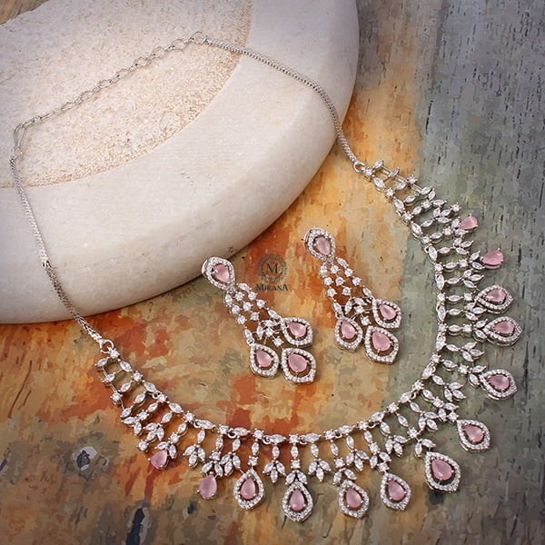 Gracy Pastel Pink Designer Necklace Set