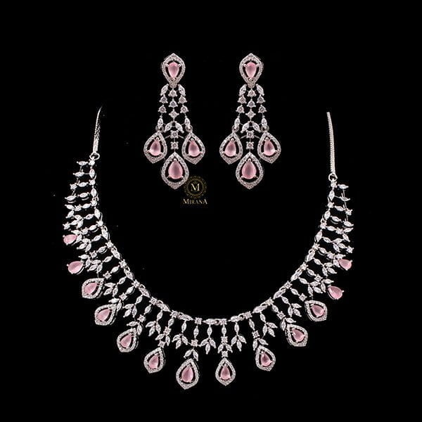 Gracy Pastel Pink Designer Necklace Set