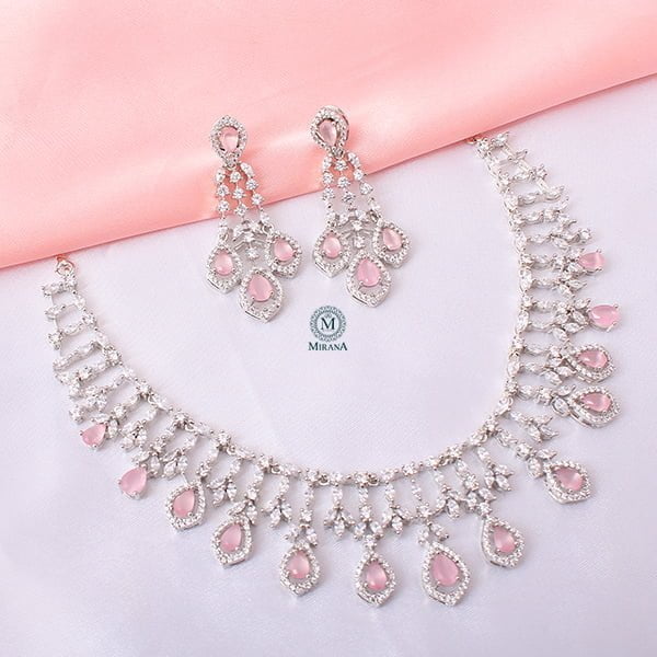 Gracy Pastel Pink Designer Necklace Set