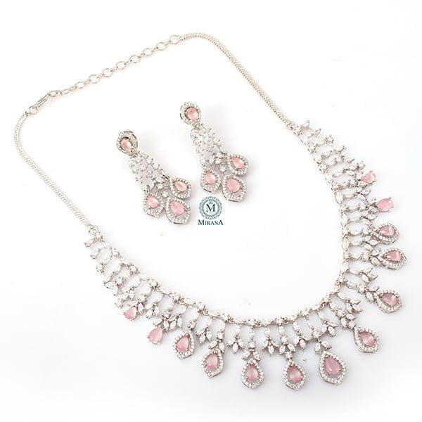 Gracy Pastel Pink Designer Necklace Set