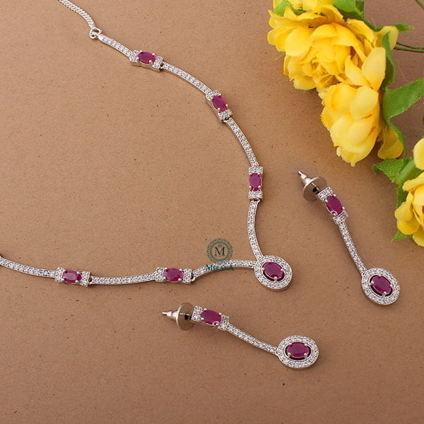 Rubans Ruby Designer Necklace Set