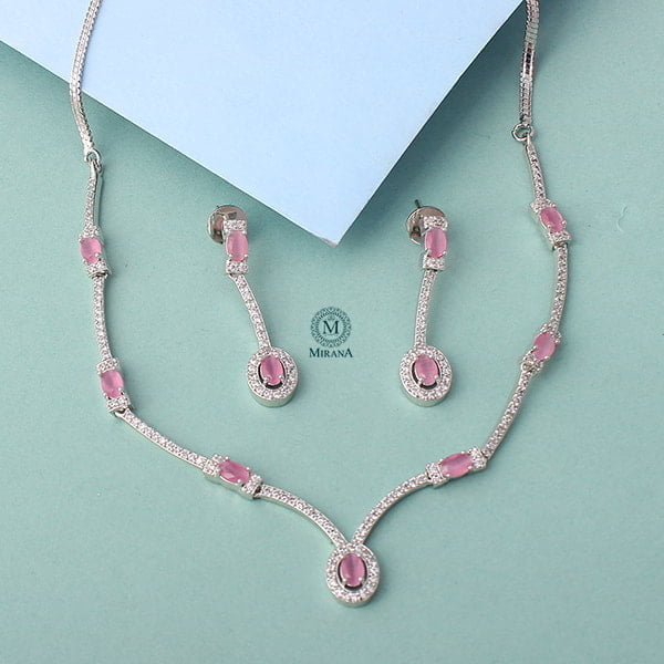 Rubans Pastel Pink Designer Necklace Set