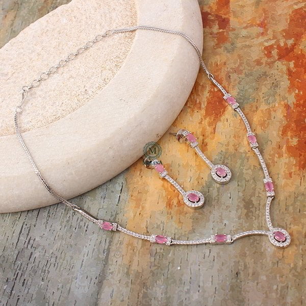 Rubans Pastel Pink Designer Necklace Set