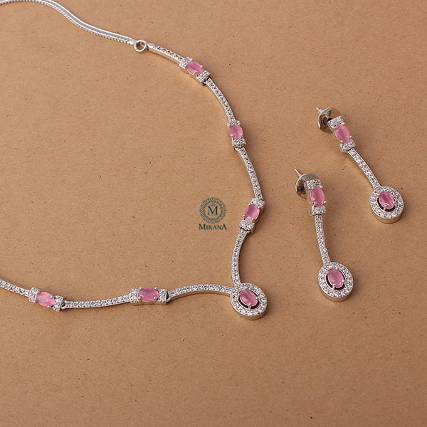 Rubans Pastel Pink Designer Necklace Set