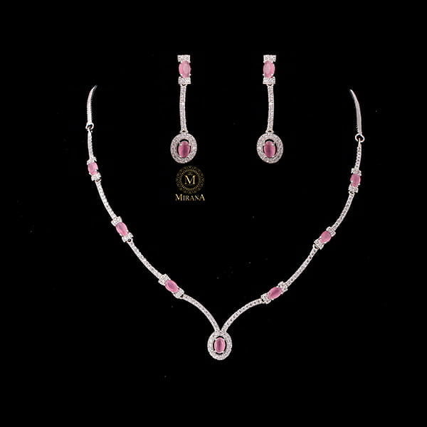 Rubans Pastel Pink Designer Necklace Set