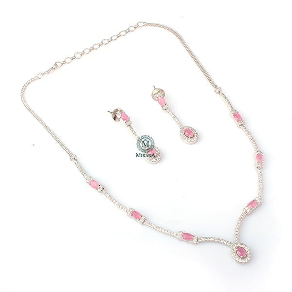 Rubans Pastel Pink Designer Necklace Set