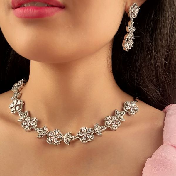 Neysa CZ Designer Necklace Set