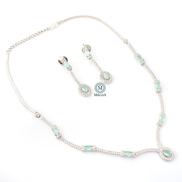 Rubans Pastel Green Designer Necklace Set