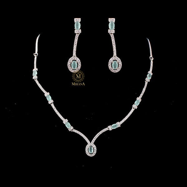 Rubans Pastel Green Designer Necklace Set