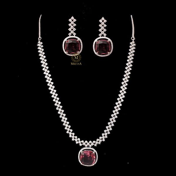 Nomisha Wine Color Necklace Set
