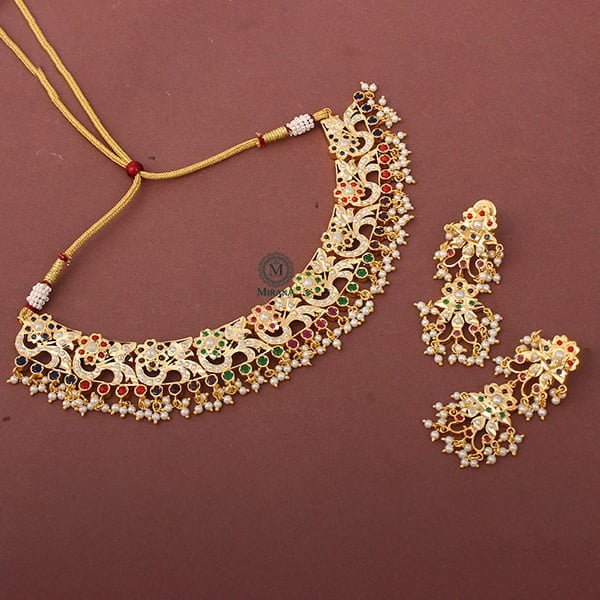 Diya Rajwadi Multi Color Jadau Necklace Set