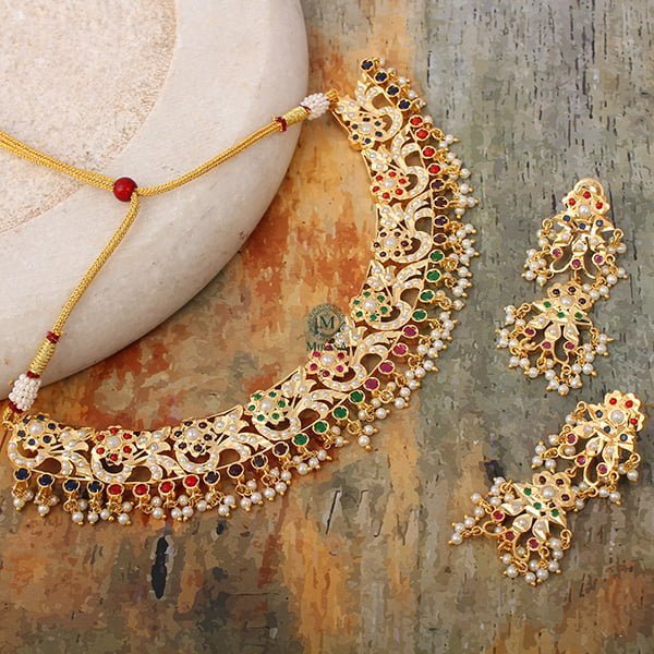 Diya Rajwadi Multi Color Jadau Necklace Set