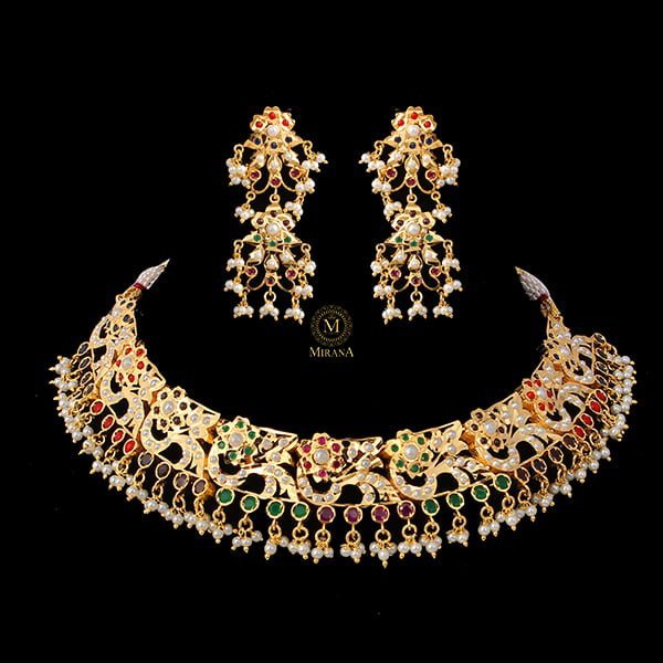 Diya Rajwadi Multi Color Jadau Necklace Set