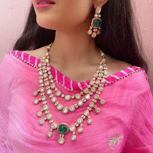 Aadhya Polki Designer Necklace Set