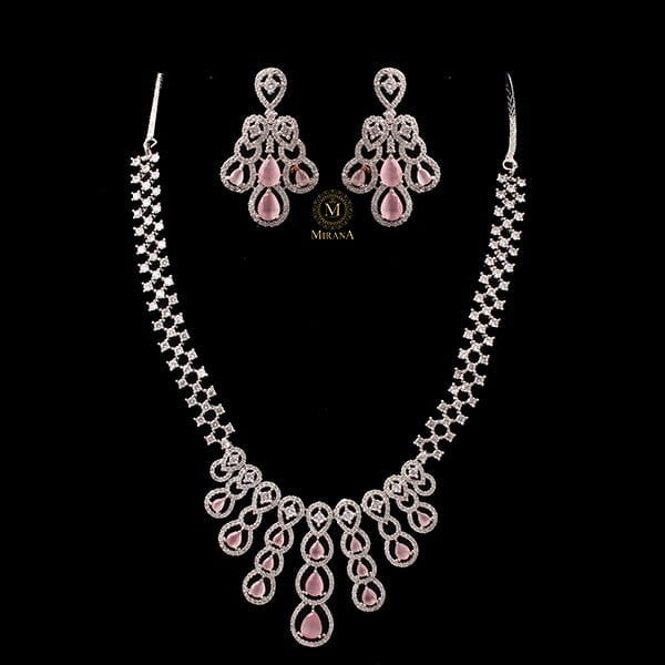 Daisy Pastel Pink Designer Necklace Set