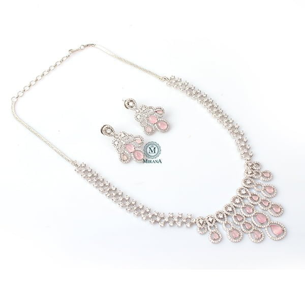 Daisy Pastel Pink Designer Necklace Set