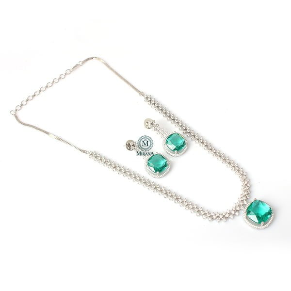 Nomisha Teal Color Designer Necklace Set