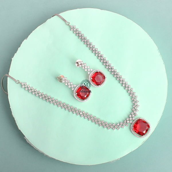 Nomisha Red Color Designer Necklace Set