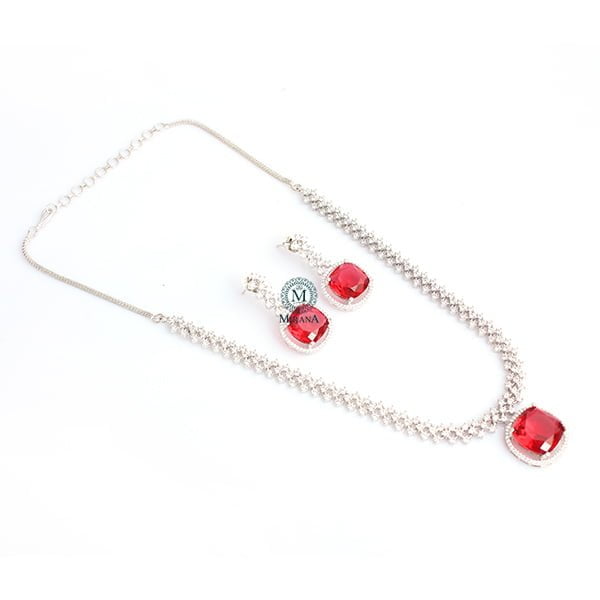 Nomisha Red Color Designer Necklace Set