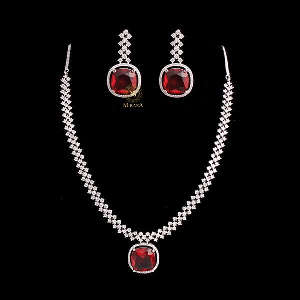 Nomisha Red Color Designer Necklace Set