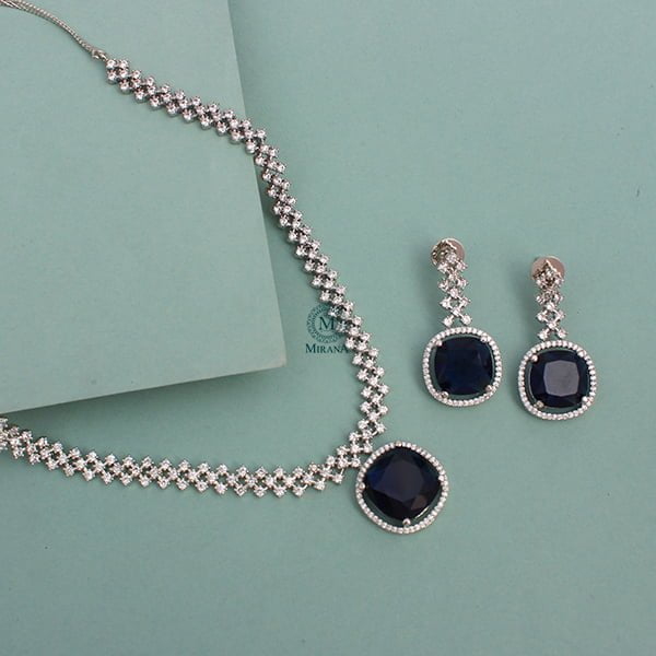 Nomisha Sapphire Blue Color Designer Necklace Set