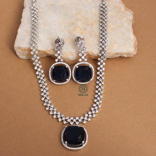 Nomisha Sapphire Blue Color Designer Necklace Set