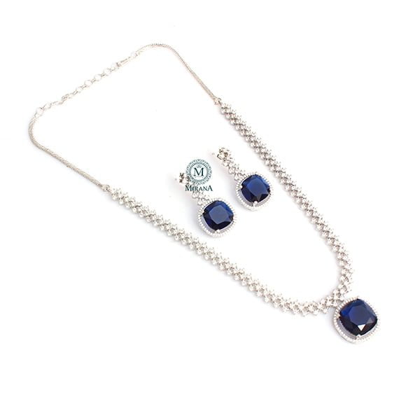 Nomisha Sapphire Blue Color Designer Necklace Set