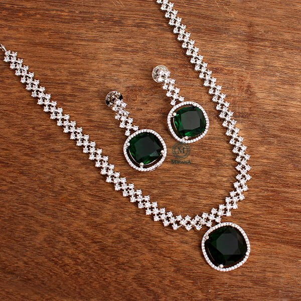 Nomisha Emerald Green Color Designer Necklace Set