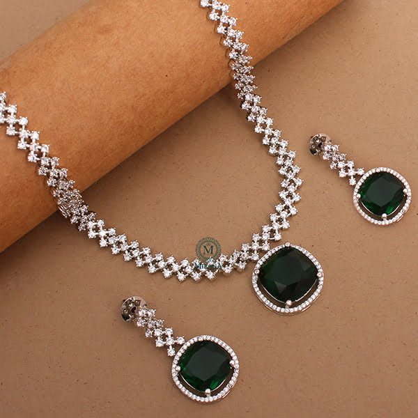 Nomisha Emerald Green Color Designer Necklace Set