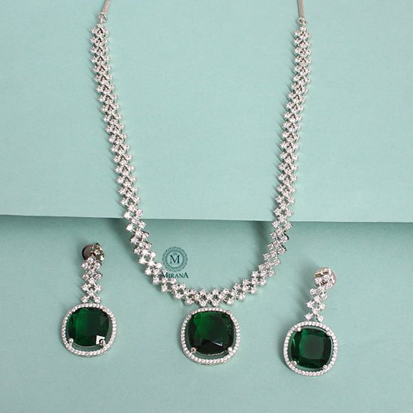 Nomisha Emerald Green Color Designer Necklace Set