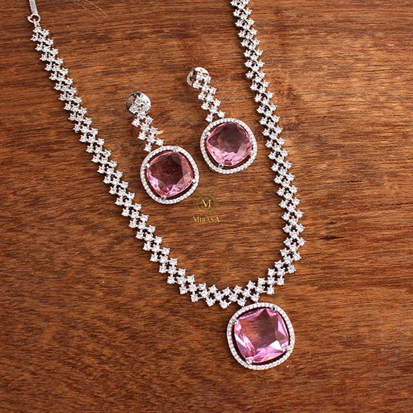 Nomisha Pastel Pink Color Designer Necklace Set