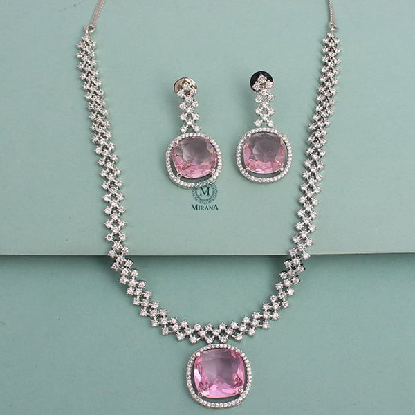 Nomisha Pastel Pink Color Designer Necklace Set