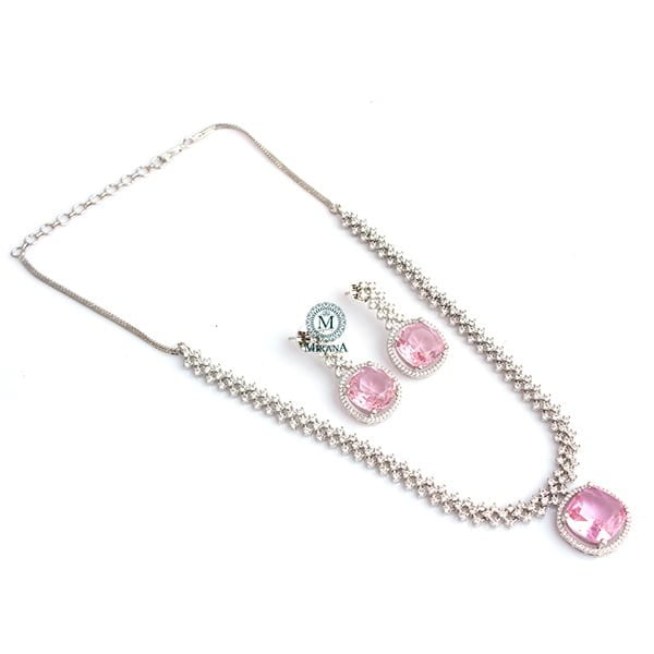 Nomisha Pastel Pink Color Designer Necklace Set