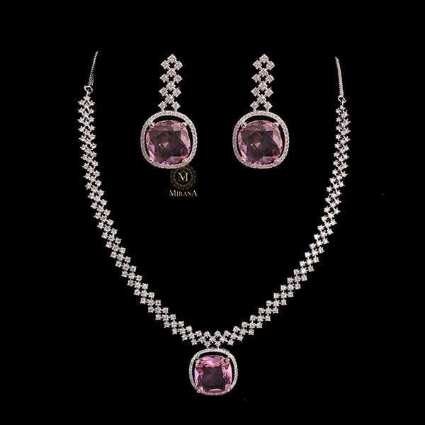 Nomisha Pastel Pink Color Designer Necklace Set