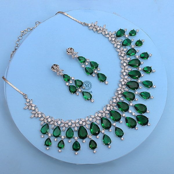 Elvi Emerald Green Designer Necklace Set