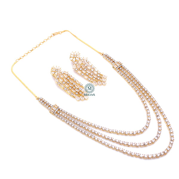 Prada Designer Triple Layered Necklace Set