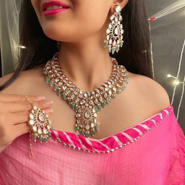 Vedhi Polki Bridal Necklace Set