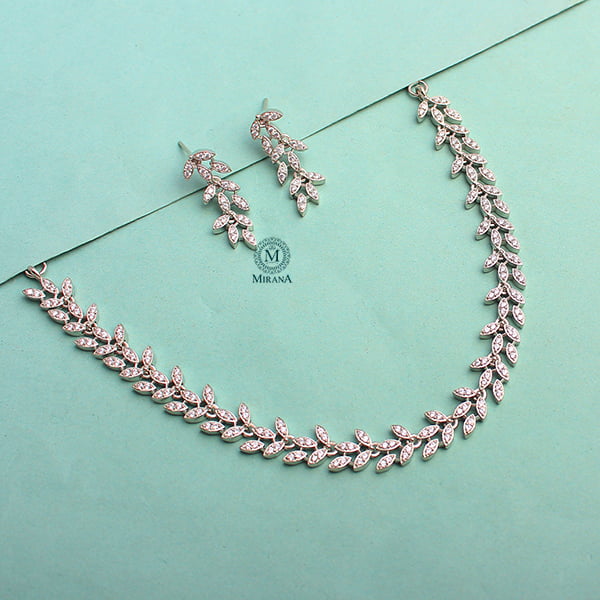 Saimi 925 Pure Silver Necklace Set