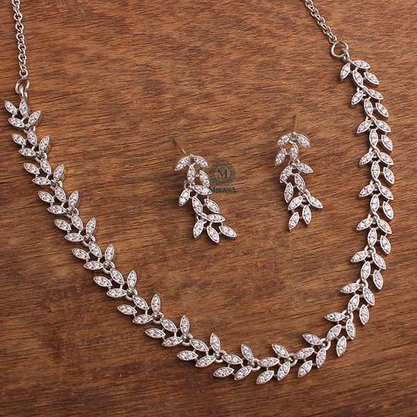 Saimi 925 Pure Silver Necklace Set