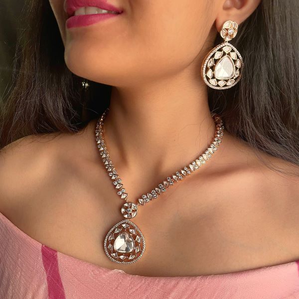 Krishika Polki Long Designer Necklace Set