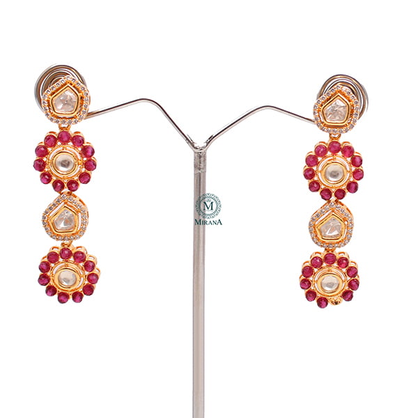 Krishi Ruby Polki Designer Necklace Set