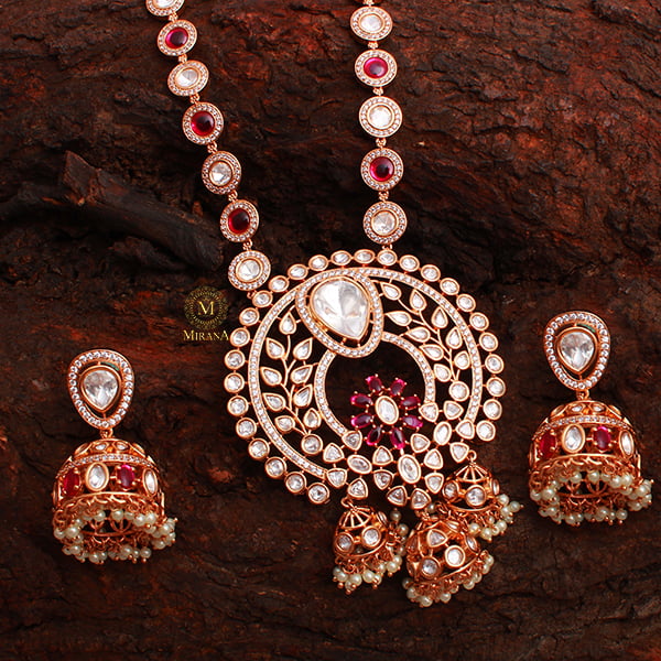 Dhriti Polki Long Designer Necklace Set