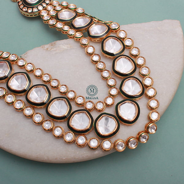 Tisya Polki Long Designer Necklace Set